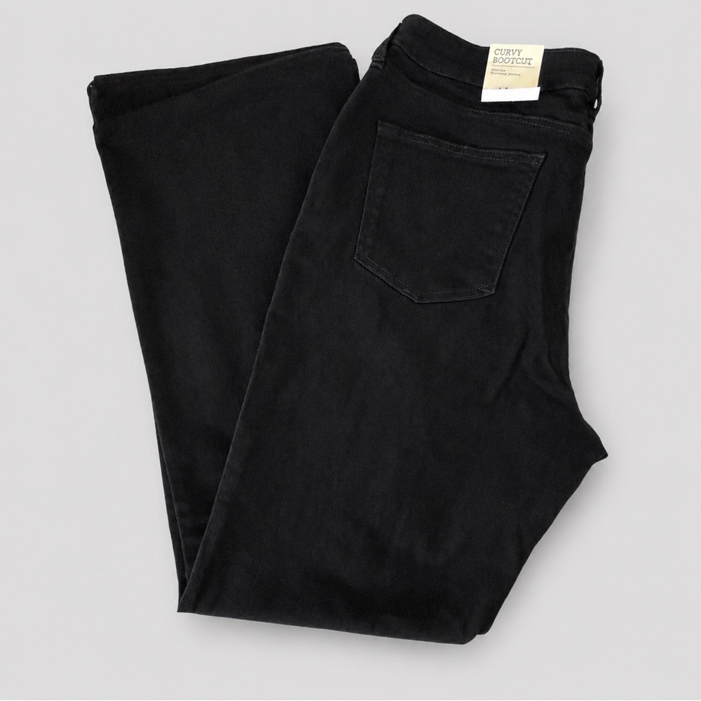Style & Co Curvy Boot Leg Jeans Womens 16 Black Bootcut Stretch Denim Pants NWT - Picture 2 of 11